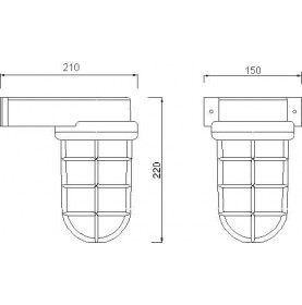 LAMPE EN APPLIQUE MURALE AVEC GRILLE LAITON