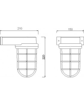 LAMPE EN APPLIQUE MURALE AVEC GRILLE LAITON