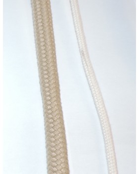 Cordage polyester tressé blanc ou beige