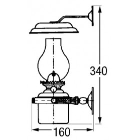 Côtes lampe à pétrole de cloison sur cardan