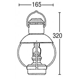 Côtes lampe à pétrole suspension en laiton