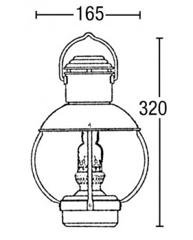 Côtes lampe à pétrole suspension en laiton