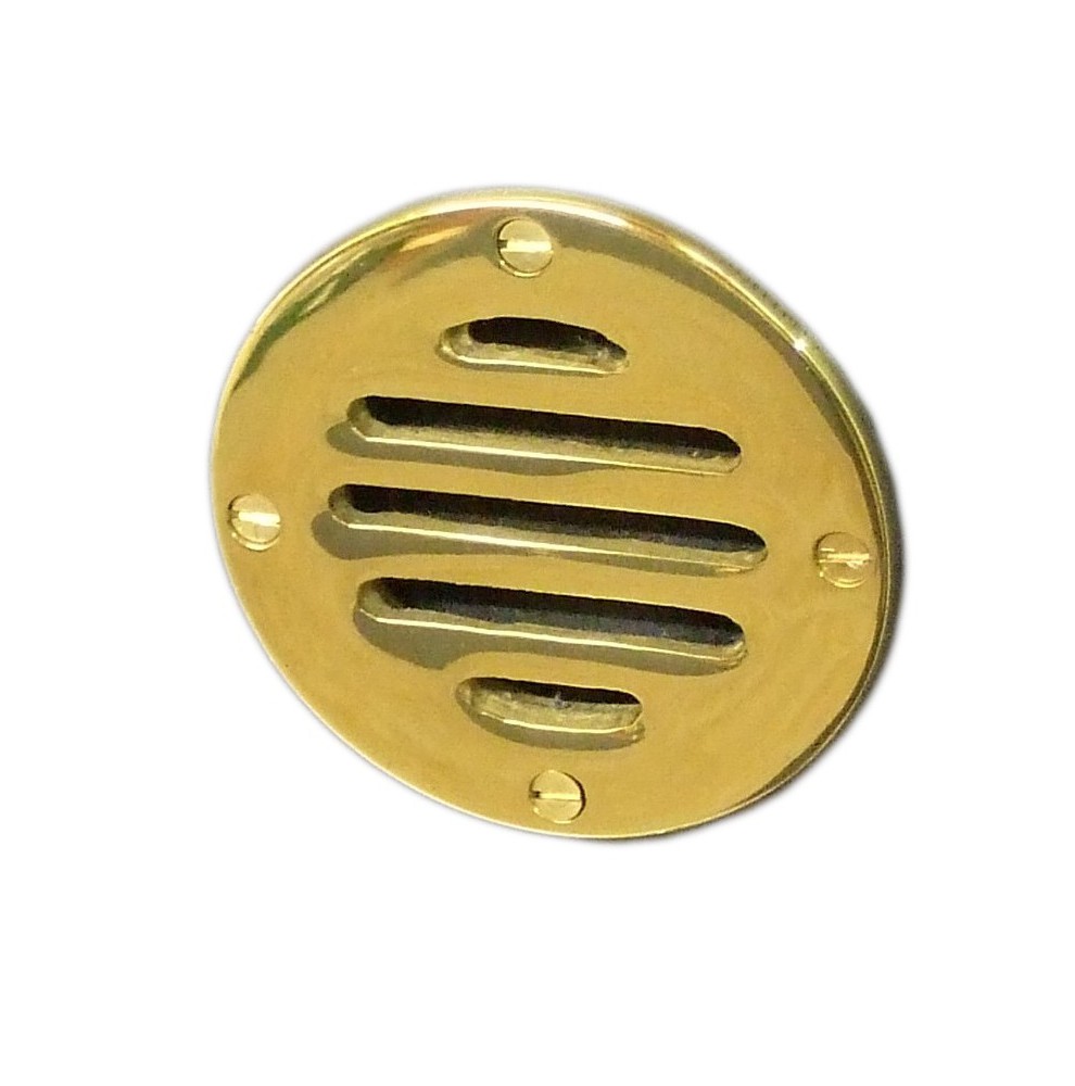 Petite grille d'aération ronde en laiton 83 mm