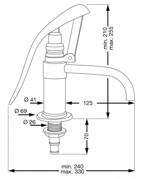 LEVER GALLEY PUMP IN BRASS