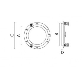 Côtes hublot ouvrant rond en laiton