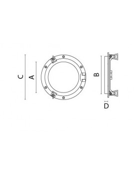 Côtes hublot ouvrant rond en laiton