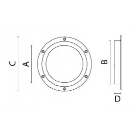 Hublot décoratif fixe rond en laiton