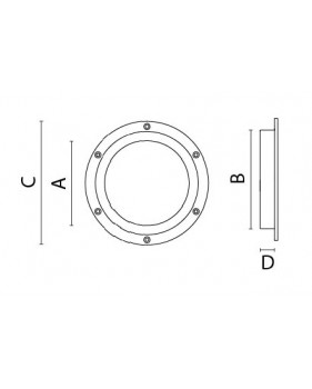 Hublot décoratif fixe rond en laiton