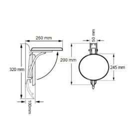 Strapontin en bois verni et bronze