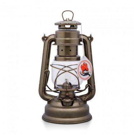 Hurricane lamp in galvanised steel