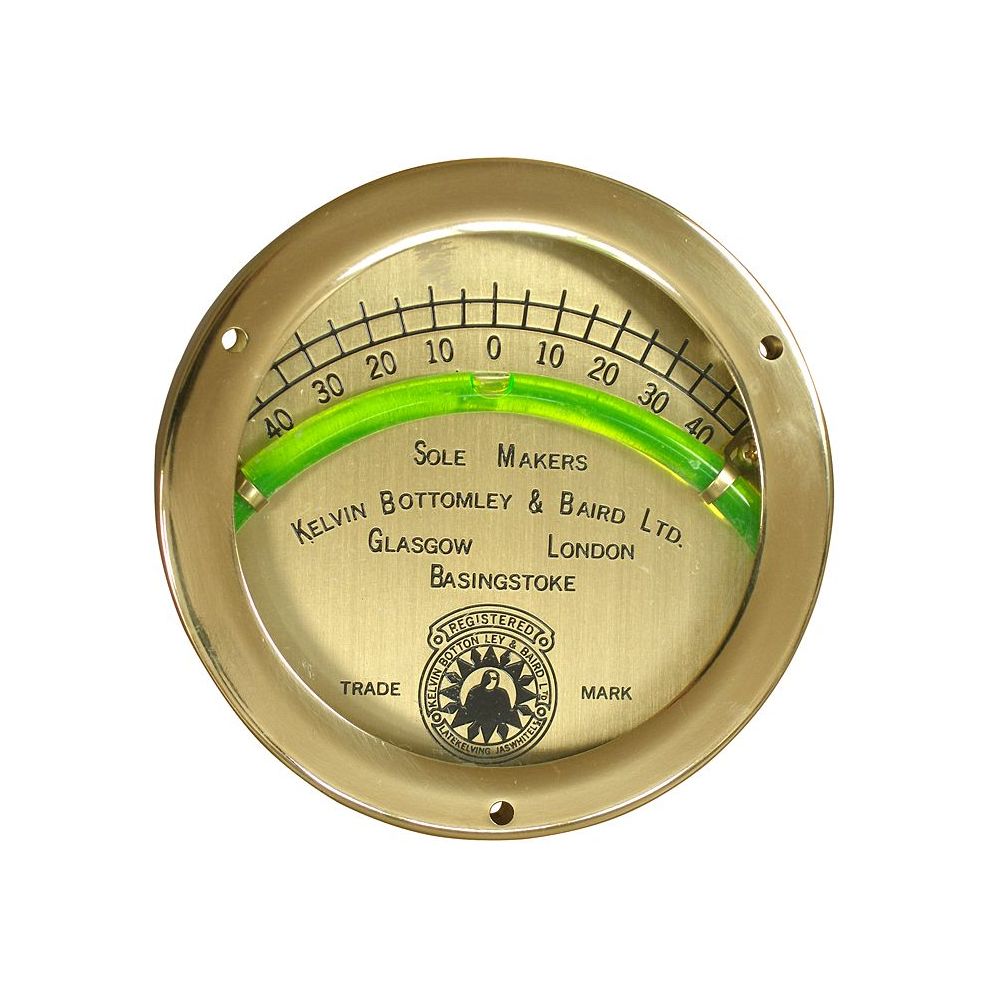 Bubble clinometer in brass