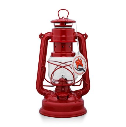 Lampe tempête à pétrole couleur rouge