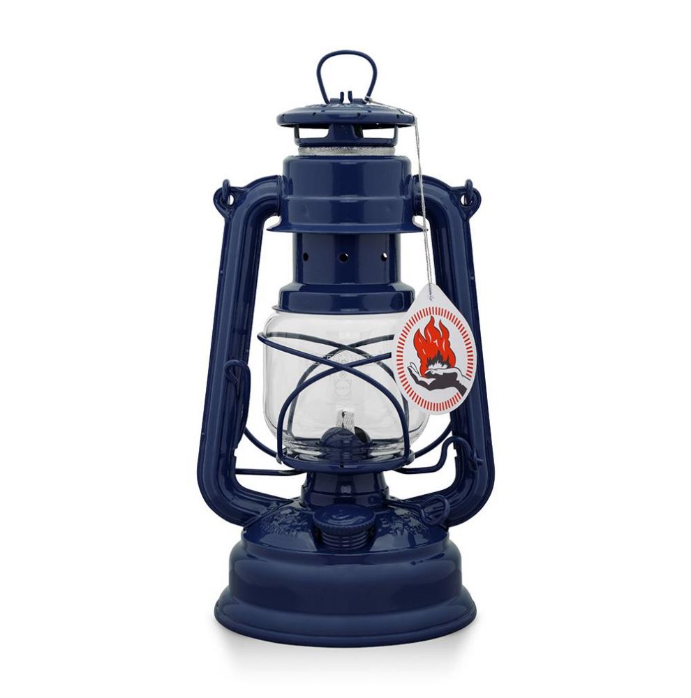 Lampe tempête à pétrole couleur bleue marine