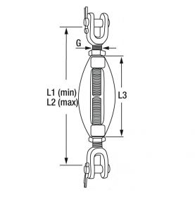 Egg-shaped turnbuckle in bronze