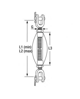 Egg-shaped turnbuckle in bronze