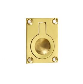 Brass rectangular flush ring