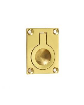 Brass rectangular flush ring