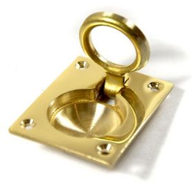 Brass rectangular flush ring