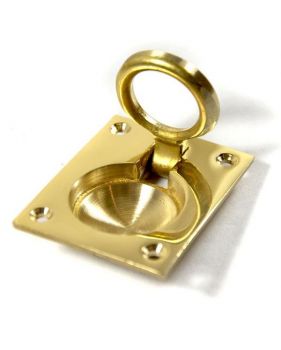 Brass rectangular flush ring