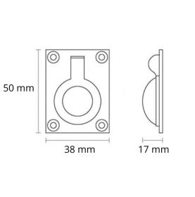 Anneau cuvette rectangulaire en laiton