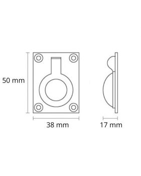 Anneau cuvette rectangulaire en laiton