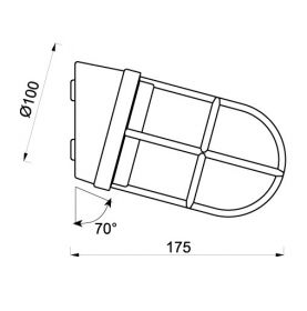 Luminaire ovoïde incliné en laiton poli