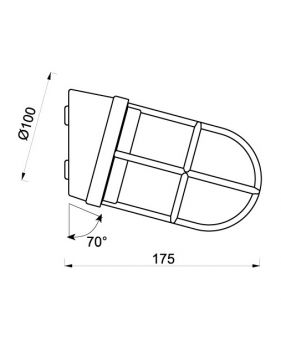 Luminaire ovoïde incliné en laiton poli