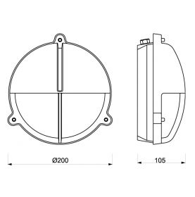 côtes lampe laiton ronde avec cache