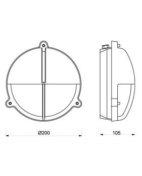 côtes lampe laiton ronde avec cache