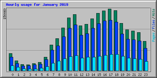 Hourly usage for January 2019