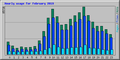 Hourly usage for February 2019