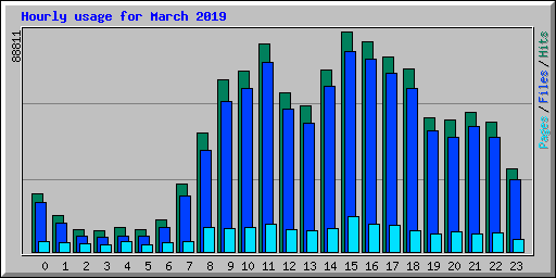 Hourly usage for March 2019