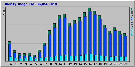 Hourly usage for August 2019