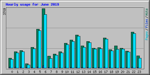 Hourly usage for June 2019