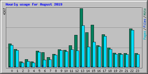 Hourly usage for August 2019