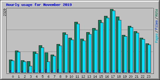 Hourly usage for November 2019