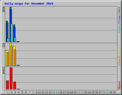 Daily usage for December 2019