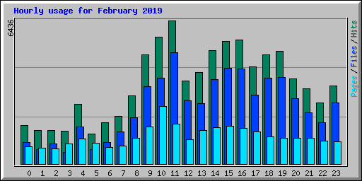 Hourly usage for February 2019