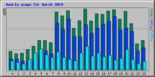 Hourly usage for March 2019