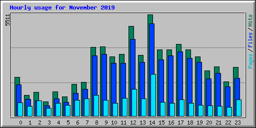 Hourly usage for November 2019