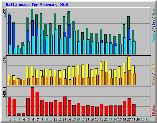 Daily usage for February 2019