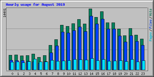 Hourly usage for August 2019